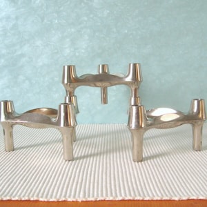 Lampadario combinato a 3 candelabri, colore argento, stile modernista di metà secolo, era spaziale, vero vintage anni '60-'70.