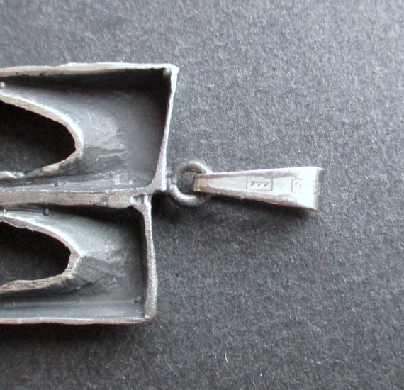 Pendentif Vintage Jorma Laine – Argent 835 – Design Futuriste – Finlande – Occasion