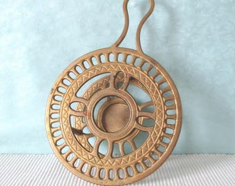 Theewarmer, decoratief messing, massief, boho-stijl, jaren 70, een echte vintage theewarmer.