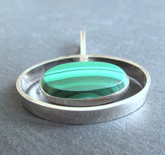 Trailer N.E. From 925 Sterling Silver Malachite C… - image 3