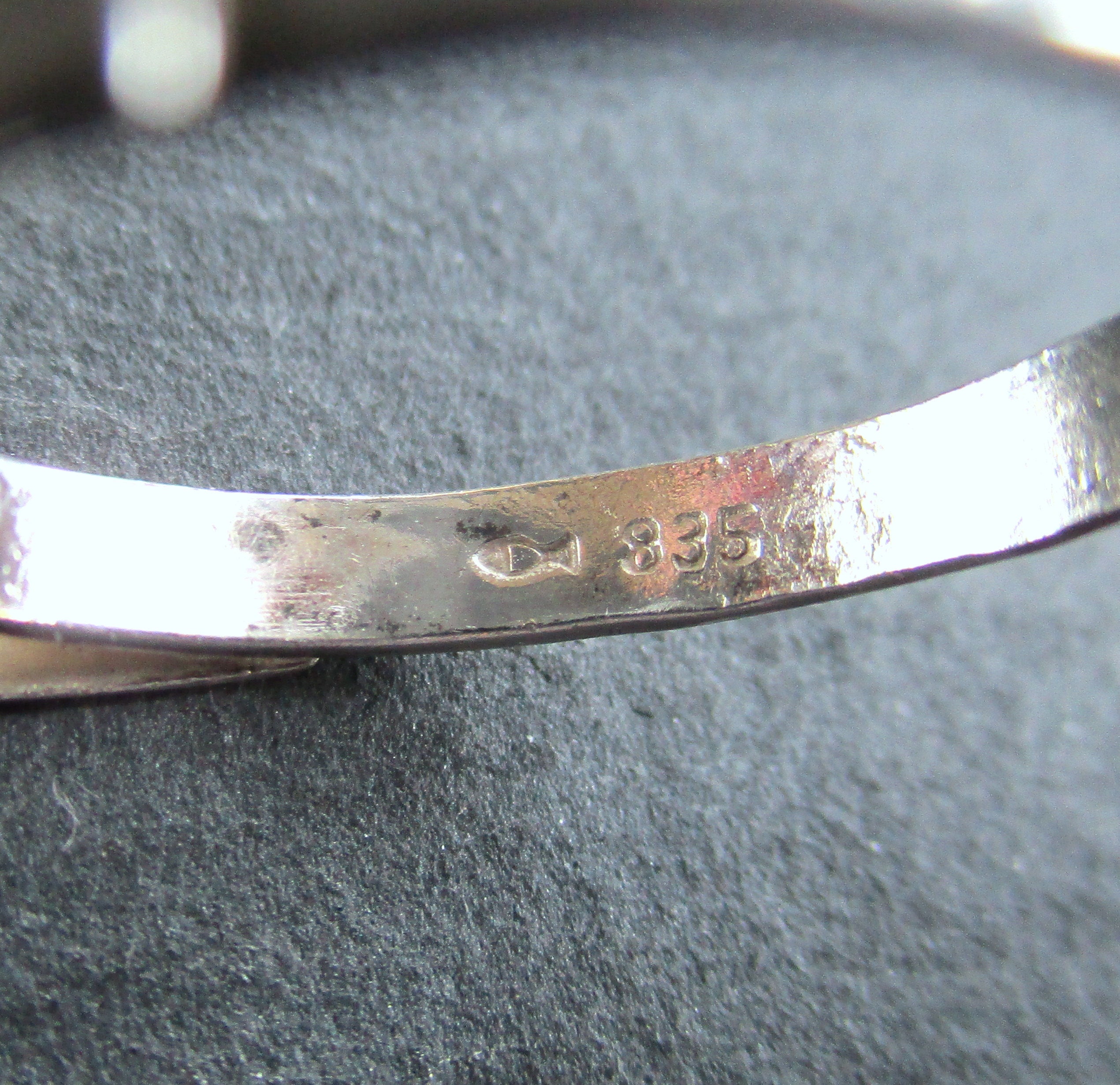 Bague Vintage Argent & Ambre Style Moderniste - Allemagne Fischland Années 70 - Taille 53