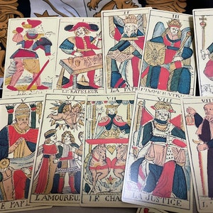 Hard to Find TdM Piatnik TAROT DE MARSEILLE tarot card deck fortune telling cards Piatnik Vienna Printed in Austria