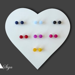 Boucles d'oreilles à tige en perles A Sign *Polaris* en acier inoxydable chirurgical rouge/bleu clair/noir/jaune safran/violet/bleu nuit