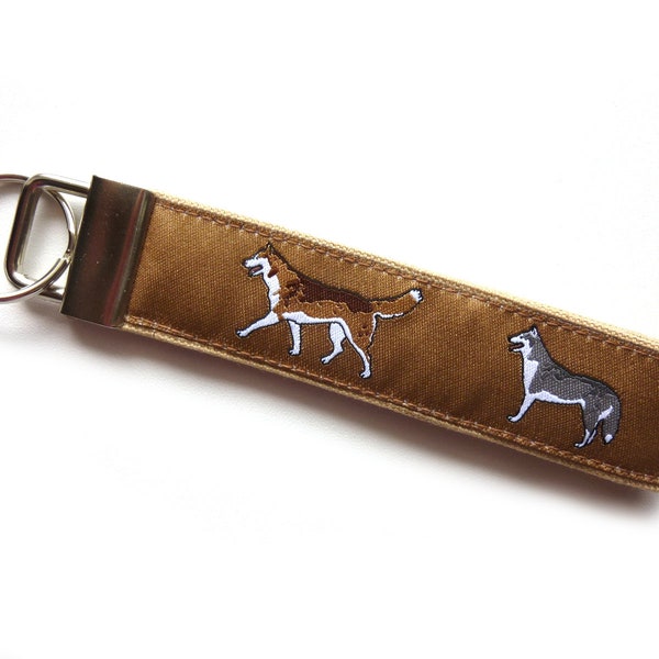 Schlüsselanhänger Husky in beige oder hellblau Hund Geschenk Geburtstag Weihnachten Hundefreund Hundeliebhaber