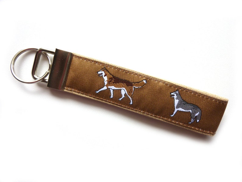 Schlüsselanhänger Husky in beige oder hellblau Hund Geschenk Geburtstag Weihnachten Hundefreund Hundeliebhaber Beige