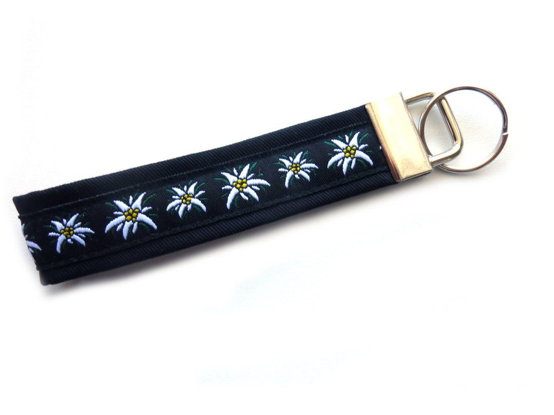 Keychain Edelweiss Black Dark Green Dark Red Red Beige Pendant ...