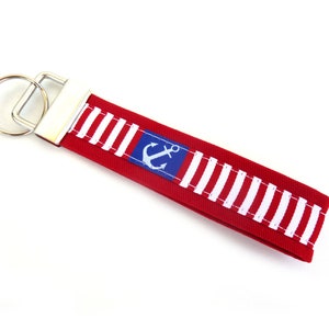 Schlüsselanhänger Anker blau weiß rot Maritim Bild 1