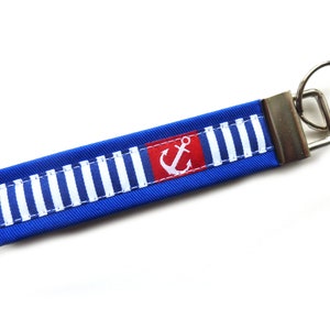 Schlüsselanhänger Anker blau weiß rot Maritim Bild 3