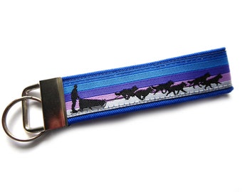Keychain Dog Sled Dog Sled Dog made of cotton fabric and woven ribbon as a gift Birthday Christmas Dog Lover Dog Lover