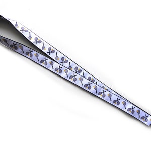 langes Schlüsselband Tennis Baumwollstoff Ripsband in schwarz blau weiß grün mit Tennisschläger-Motiven für Schlüssel Ausweis-Karte