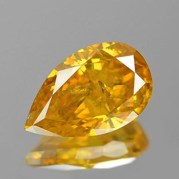 Fancy Yellow Diamond | Pear Cut Diamond | Natural Diamond | 0.65 Cts Yellow Diamond For Ring |Fancy Diamond |Perfect Jewelry | Free Shipping