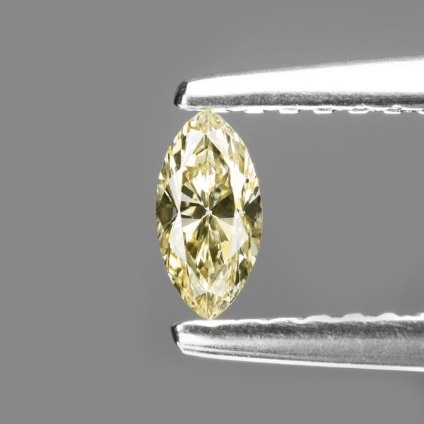 Diamante amarillo elegante / Diamante talla marquesa / Diamante natural / Diamante de 0,16 cts para anillo / Amarillo elegante / Joyería perfecta / Envío gratis