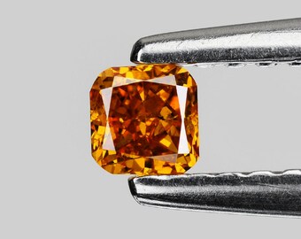 Orange Diamond | Cushion Cut Diamond | Natural Diamond | 0.16 Cts For Ring | Fancy Orange | Perfect Jewlry | Free Shipping