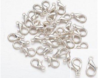 10-25-50 Carabiner Hook 12 x 6 mm Silver Closure Carabiner Silver CraftJewelry Jewelry
