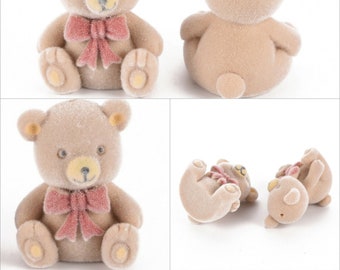 1 Anhänger Teddy Bär 3x2,4cm Charms Samt Acrylperlen Flauschig Hellbraun - 3511