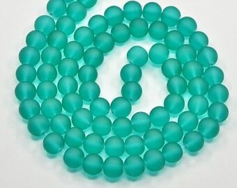 2507 50 Stück Glasperlen 8mm Glitzer Grün Glas Perlen Beads