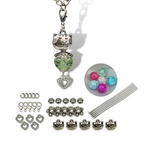 5x Katze Anhänger Bastelset Charms Perlen Kitty Cat Glücksbringer Perlenengel