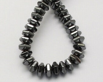 1Strang Hämatitperlen Perlen Hexagon 5x4mm synthetisches Hämatit schwarz -2710