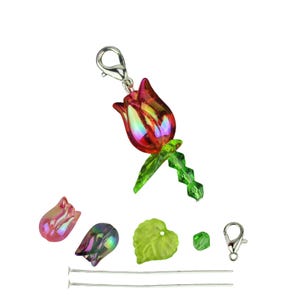 10x Bastelset Blumen Anhänger Blüte Perlenengel Perlenanhänger Blumenanhänger Gastgeschenk Glücksbringer