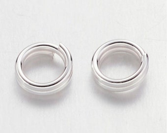 100 Stück Spaltringe 4mm Doppelt Silber Binderinge Ösenringe Biegeringe K-1097