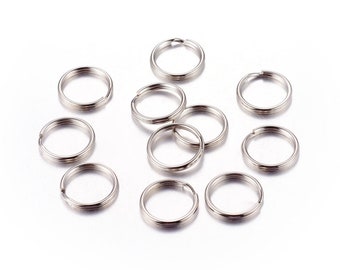 20 Schlüsselringe 15mm Ringe Eisen Platin Spaltringe Verschluss Anhänger - 1526