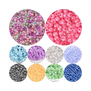 50g Rocailles ø 2/3/4mm Runde Ceylon Glänzend Glas Saatperlen - 37,80 EUR/kg