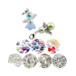 50x Bastelset Schutzengel Charms Engel Perlen Glücksbringer Anhänger Hochzeit