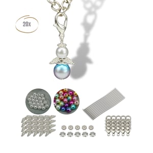 20x Schutzengel Bastelset Charms Engel Perlen Glücksbringer Anhänger Perlenengel