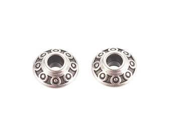 50x Perlenkappen Ø 6,5mm Antiksilber Kappen Rund Perlen Spacer Perlkappen