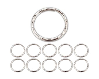 10 Schlüsselringe 25mm Ringe Eisen Platin Spaltringe Verschluss Anhänger - 1301