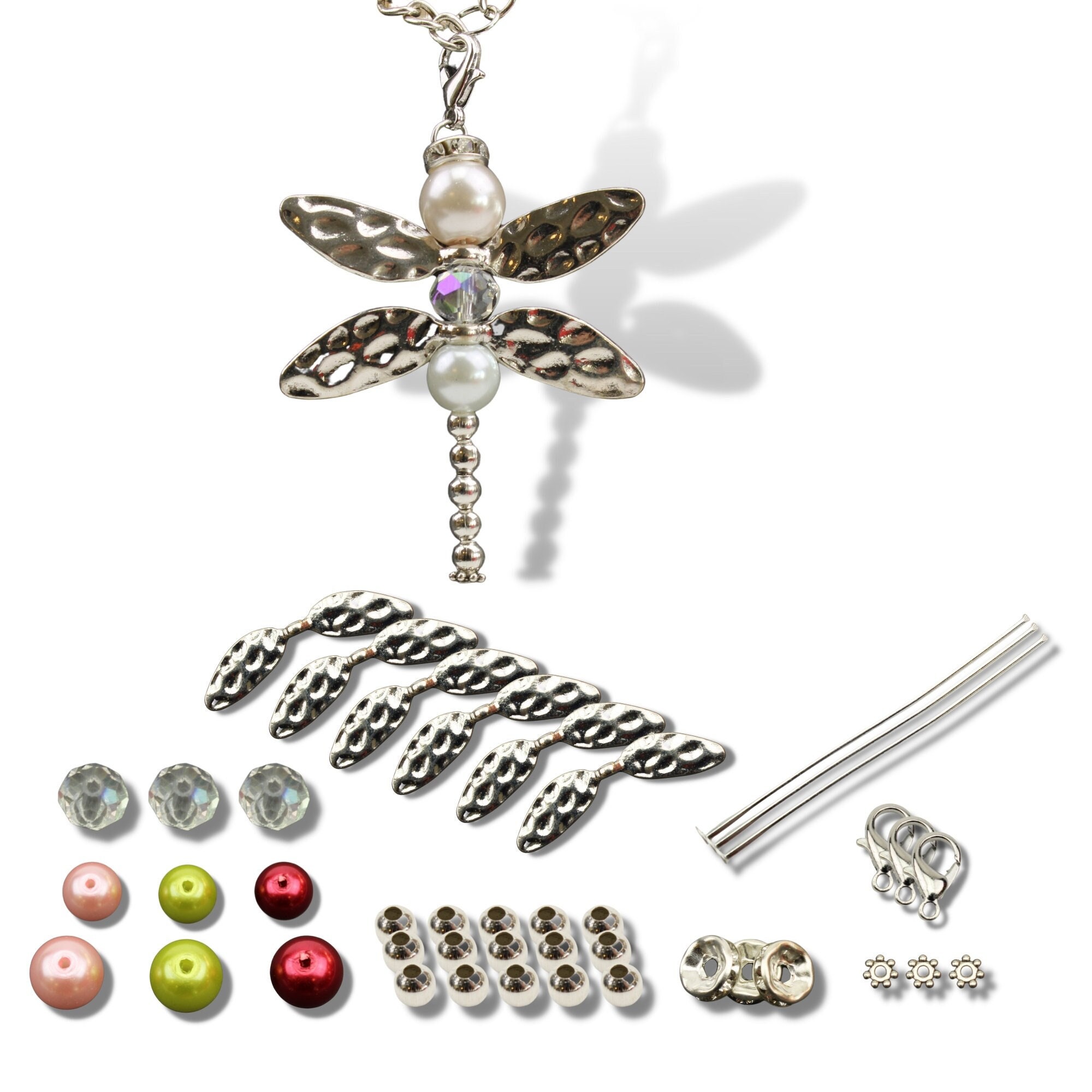 3 Stück Bastelset Libelle Anhänger Charms Perlenengel Perlenanhänger  Perlenset 