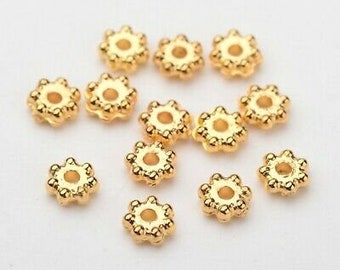 500  Spacer Perlenkappen 4 mm Acryl Gold Schmuck basteln  Distanzperle - 2647