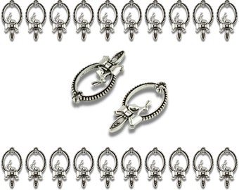 5x Anhänger Hase im Spiegel 27x13mm Charms Ketten Hase Osterhase Ostern