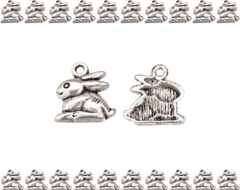 20x Anhänger Hase Kaninchen Charms Silber Häschen Ostern Hasenanhänger Hasen