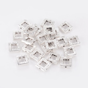 20 Stück Perlenrahmen 10x10mm Viereck Zwischenperlen Rahmen Antiksilber