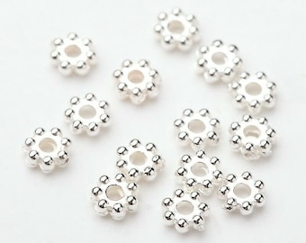 500 Spacer Perlenkappen 4mm Acryl Silber Schmuck basteln Distanzperle - 2444