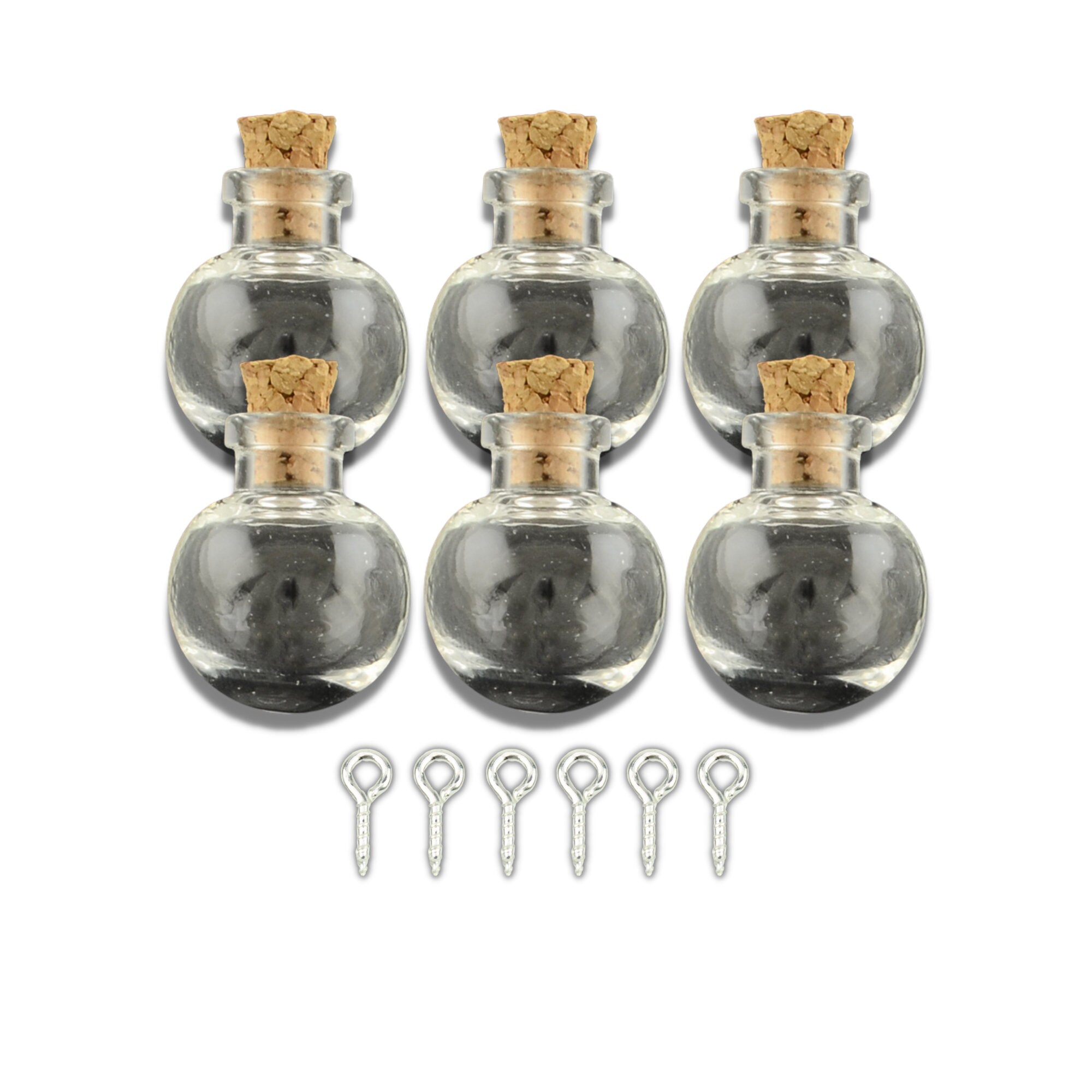 6 Runde Glasflaschen Mit Korkverschluss – Bernsteinfarben, 120 Ml, Dekorativ Für DIY & Geschenke