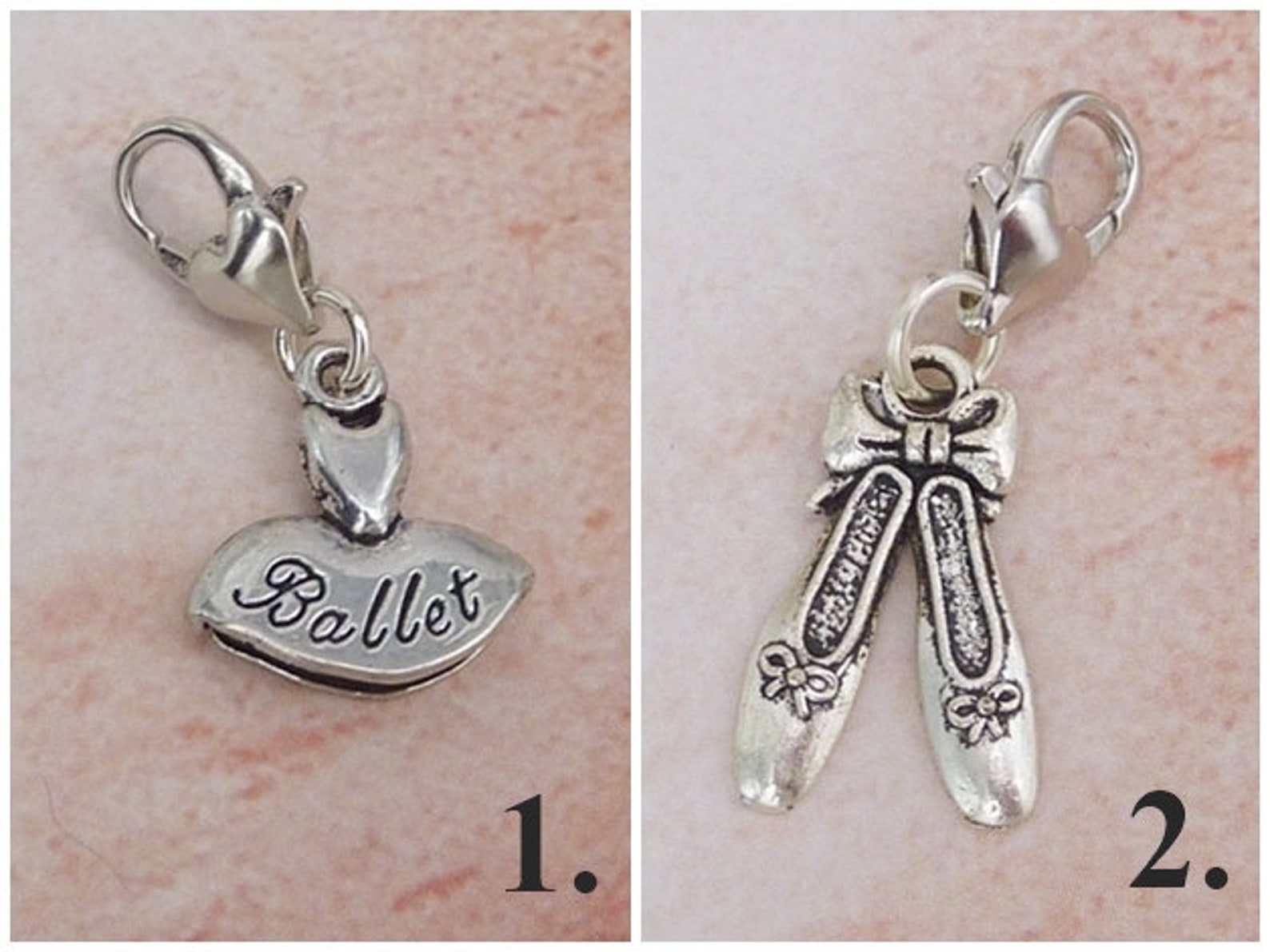 ballerina charm / ballet charm / tutu charm / ballet shoes charm / i love ballet charm / motif selection / dance charm / dance j