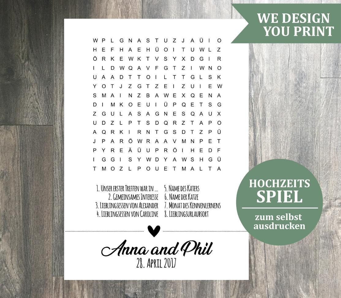 Hochzeitsrätsel PDF zum selbstausdrucken | Etsy