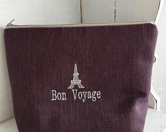 Cosmetic bag, travel bag for vacation, holiday bag, Paris bag
