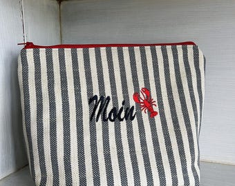 Neceser con bordado, bolsa de viaje, neceser cosido
