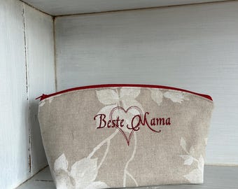 Neceser, neceser de maquillaje bordado, bolso para mamá, la mejor mamá, bolso de viaje para mamá
