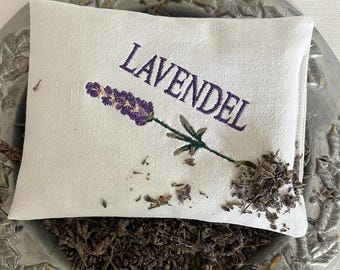 Lavender pillows, scented pillows with lavender flowers, aroma pillows, linen pillows with embroidery