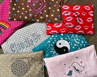 Spelt pillow, grain pillow, spelt pillow with embroidery, heat pillow embroidered