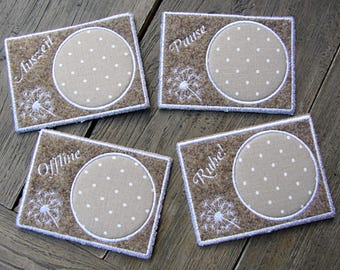 Posavasos de fieltro, juego de 4 piezas, posavasos, posavasos de fieltro, juego de 4 piezas, posavasos de vidrio