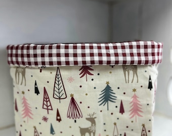 Bread basket, bread hamper, bread roll basket, storage for bread and rolls, Christmas table decoration, Christmas decoration