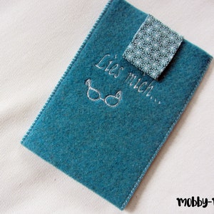 Case for tablet, e-reader, Kindle, Tolino, felt cover with embroidery, embroidered cover for tablet for Tolino