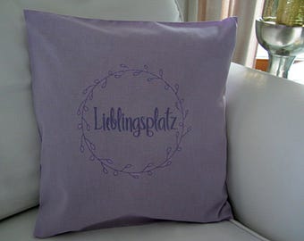 Funda de almohada, funda de almohada con bordado, almohada para tu lugar favorito