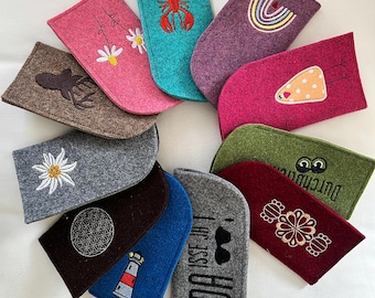 Eyeglass case, glasses cover, felt case, felt case for glasses, glasses cover with embroidery