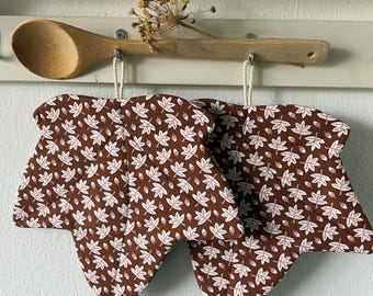 Potholders, fabric potholders, potholders autumn leaves, autumn decoration, kitchen decoration